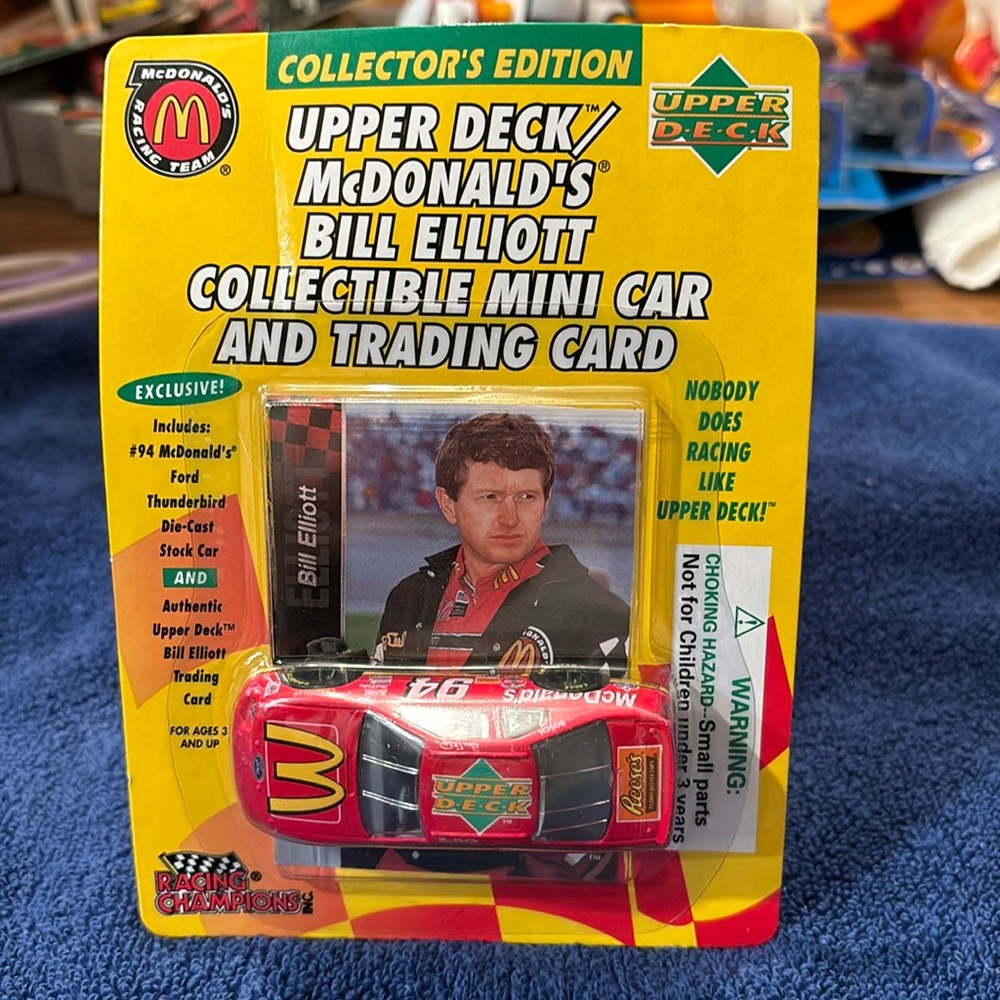 McDonald’s Collector’s Edition Bill Elliott mini car and trading card - 1995